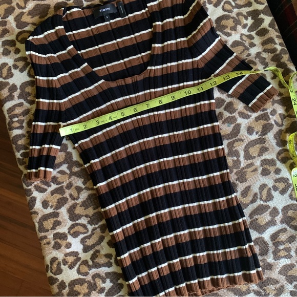 THEORY stripe blouse size small cotton blend top shirt scoop neck - Picture 7 of 9